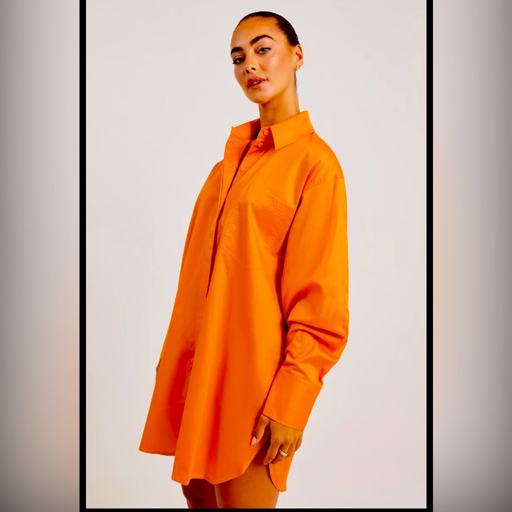 Missguided Orange Shirt Dress